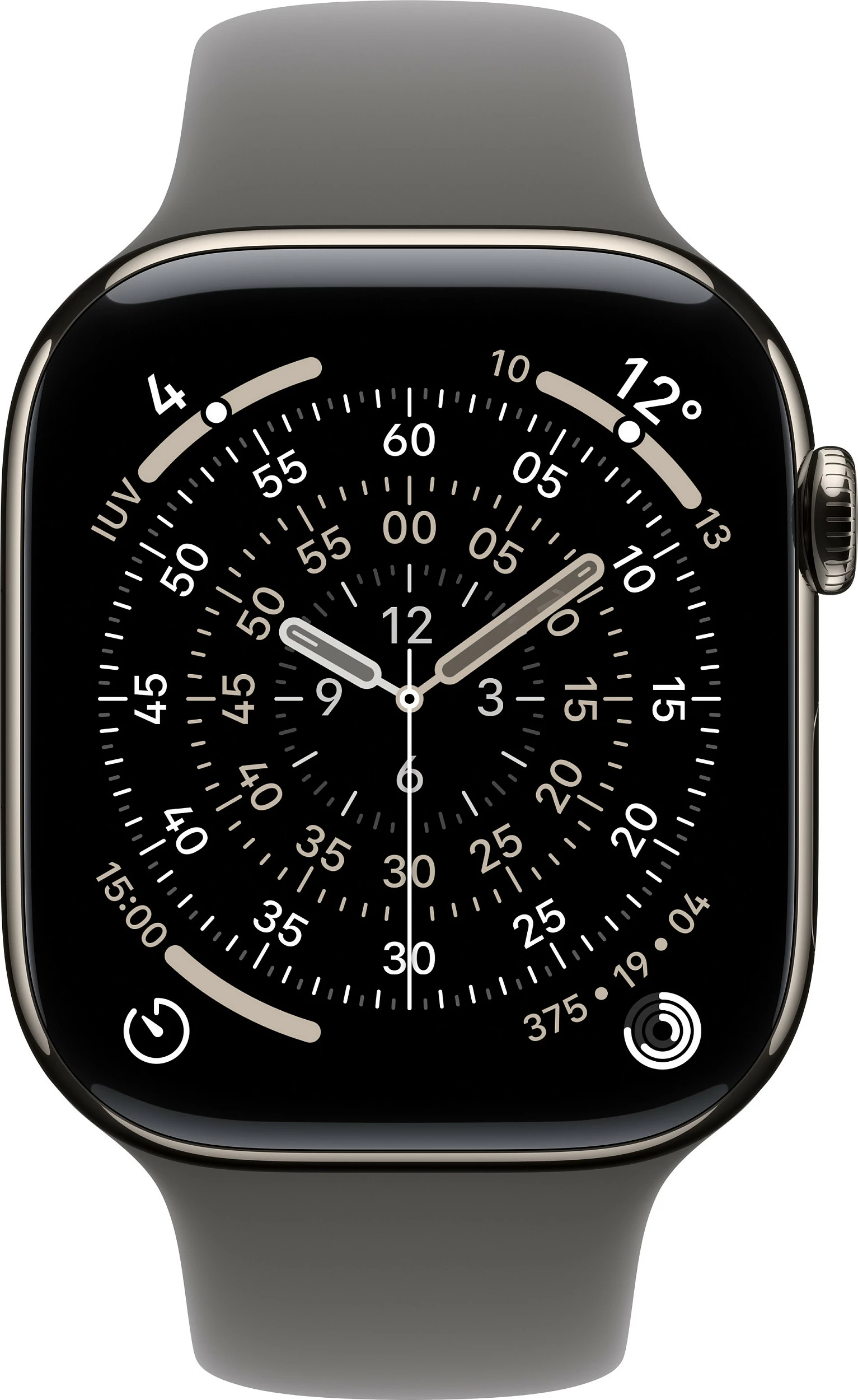 Smartwatch Apple Watch Series 11 GPS + Cellular 42mm, 64 GB, rrip sportiv M/L, Natural Titanium/Stone Grey