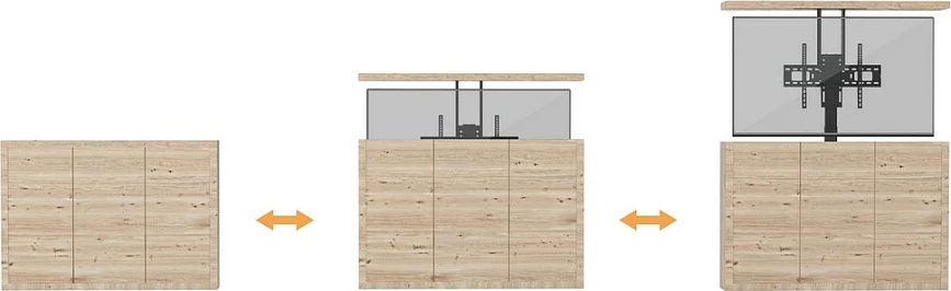 Mbajtës televizori me lift elektrik EQUIP 650606, 37-65", VESA 200x200-600x400, 50 kg, me telekomandë, i zi