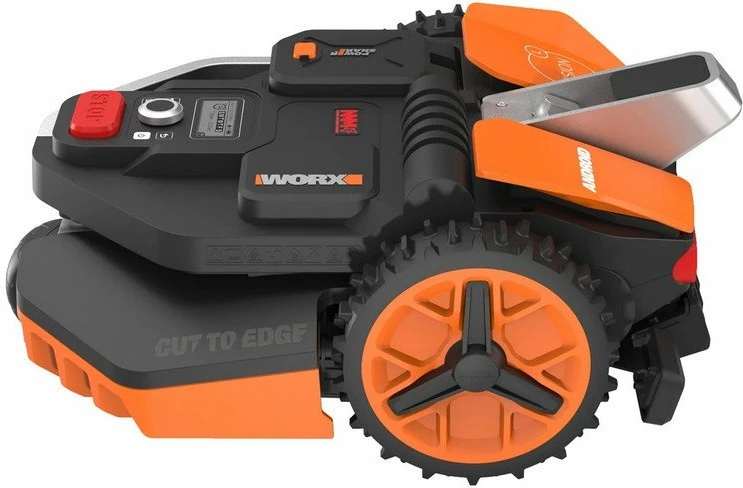 Robot kositës bari Worx Landroid Vision L1300 WR213E, 20V 4Ah, deri 1300 m², Wi‑Fi/Bluetooth, portokalli/zi