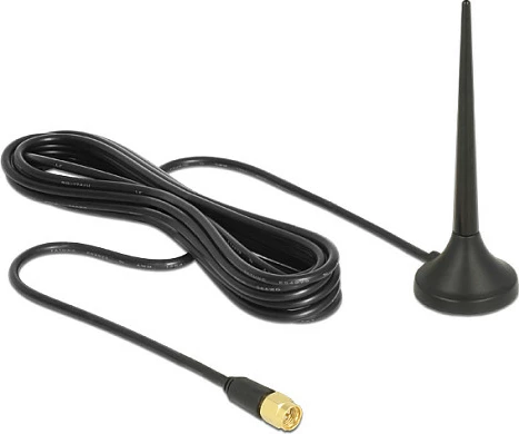 Antenë omni-direksionale DeLOCK 12416, SMA, 3 dBi, kabllo 2 m, e zezë