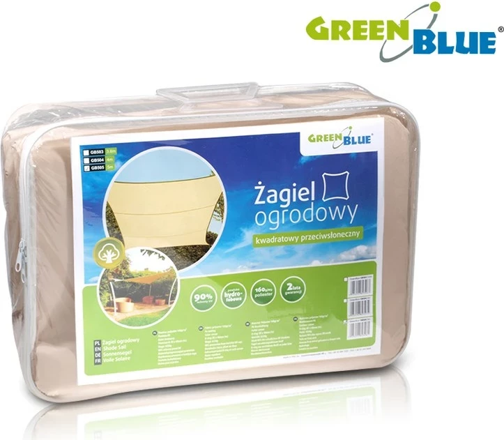 Tendë dielli për kopsht GreenBlue, 3.6 x 3.6 m, bezhë