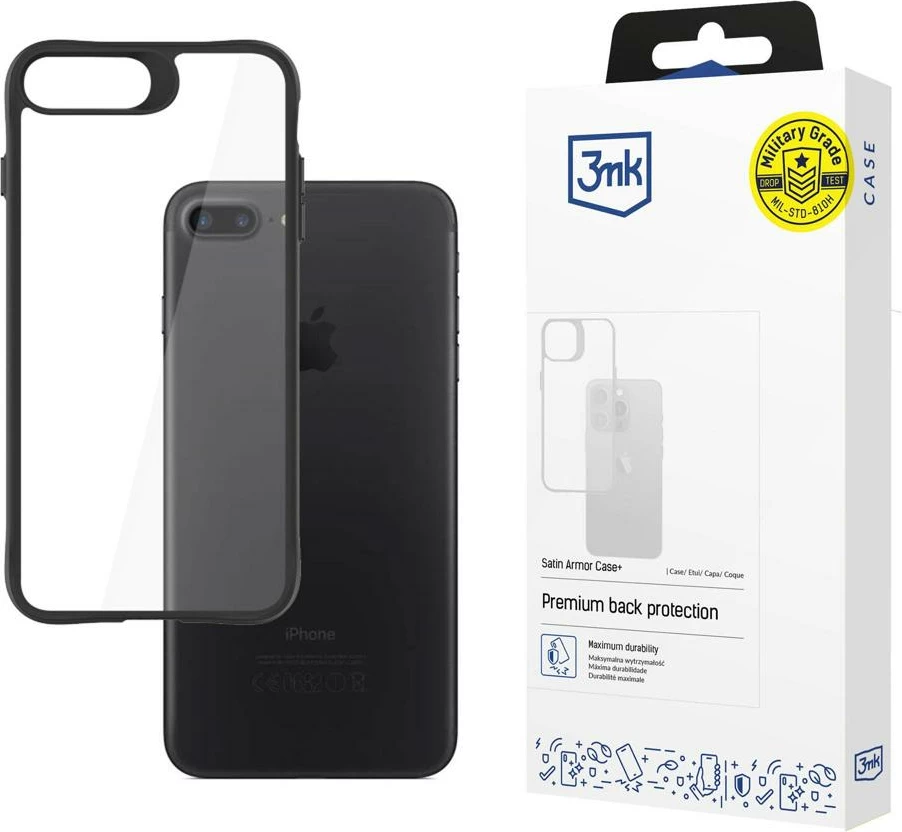 Mbështjellës 3mk Satin Armor Case+ për iPhone 7/8/SE 2020/SE 2022, Transparent
