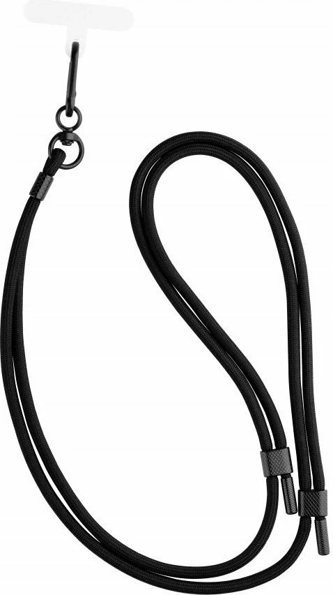 Rrip qafe për celular Fixed FIXNU-V-BK, universal, 40-76 cm, me karabiner, e zezë