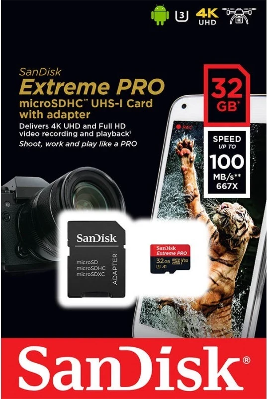 Kartë memorie SanDisk microSDHC Extreme Pro 32GB