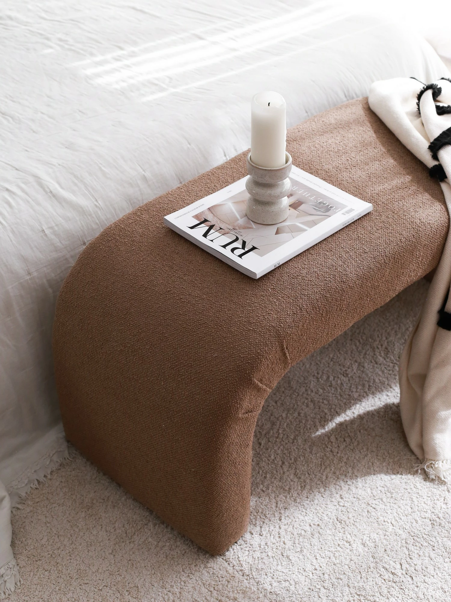 Pouf Atelier del Sofa, Nu Bench, ngjyrë kafe