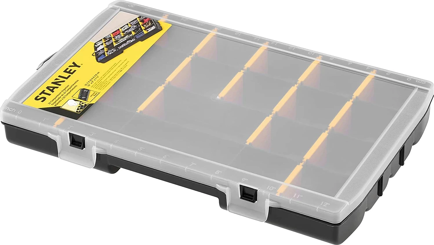 Organizator veglash Stanley STST81681-1 14\" (35.7 x 22.9 x 4.8 cm) me ndarës të rregullueshëm, kapak transparent