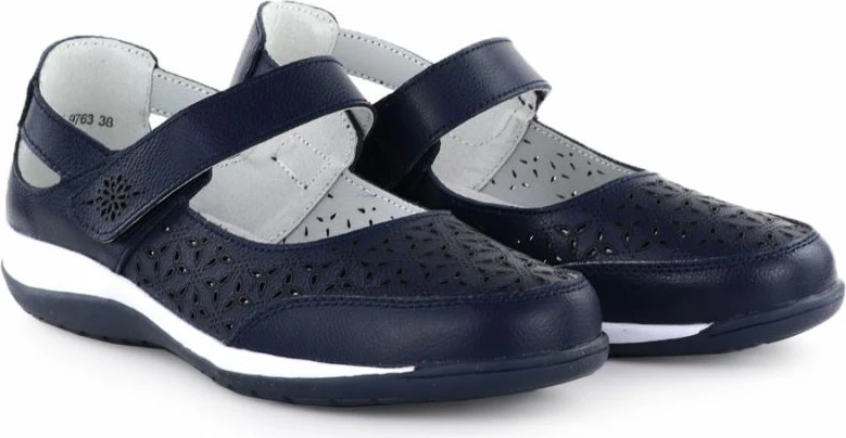 Këpucë lëkure për femra Jezzi, navy blue