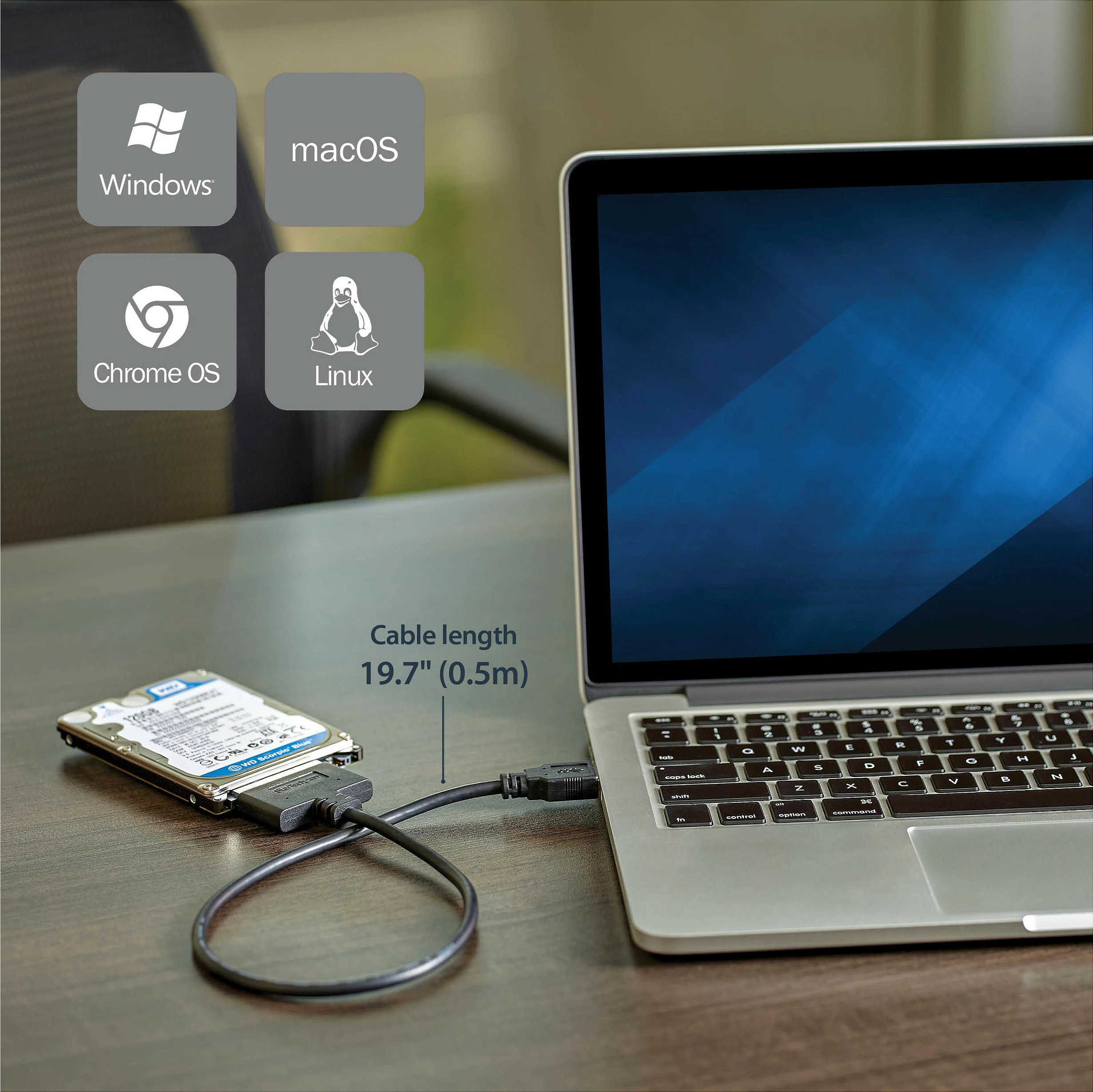 Adapter USB 3.1 në SATA StarTech USB312SAT3CB, 2.5", 0.5 m, 10 Gbit/s, i zi