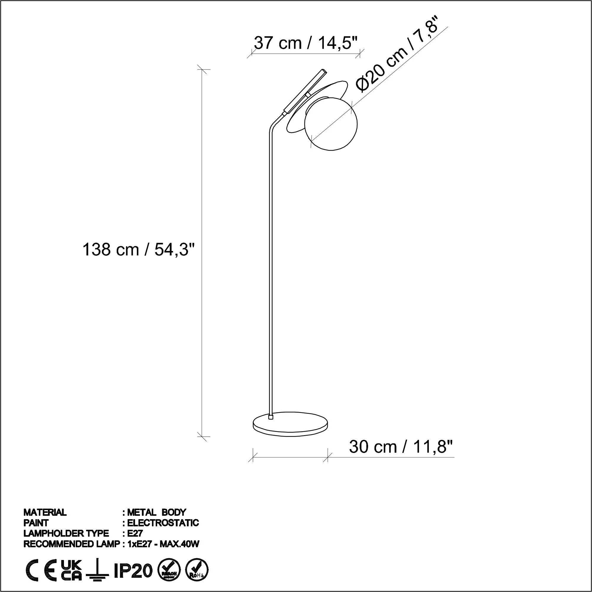 Llambë dyshemeje Opviq, Anemon 13805, e zezë