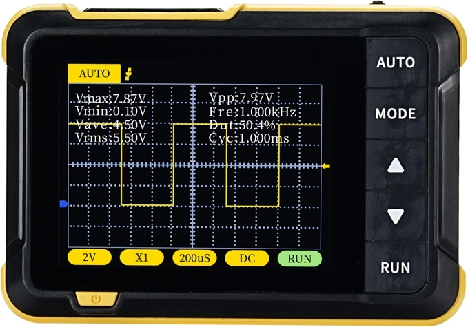 Osciloskop portabël mini, FNIRSI, DSO152, 2.5MS/s, brez 200kHz, ±400V, ekran 2.8", bateri 1000mAh, USB-C, me probë dhe kabllo