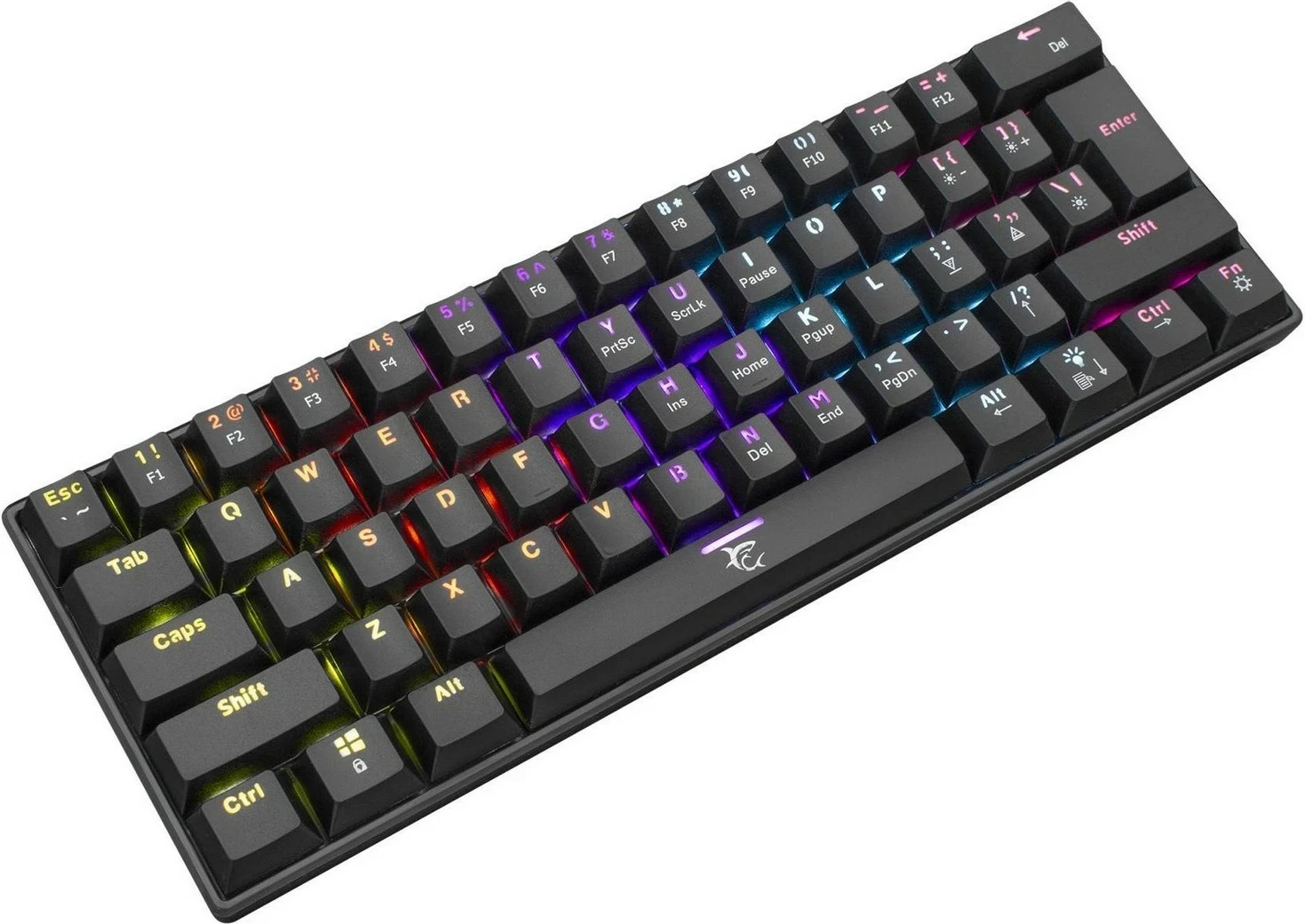 Tastierë mekanike White Shark Black Shark Shinobi, 60%, Outemu Brown, RGB, e zezë
