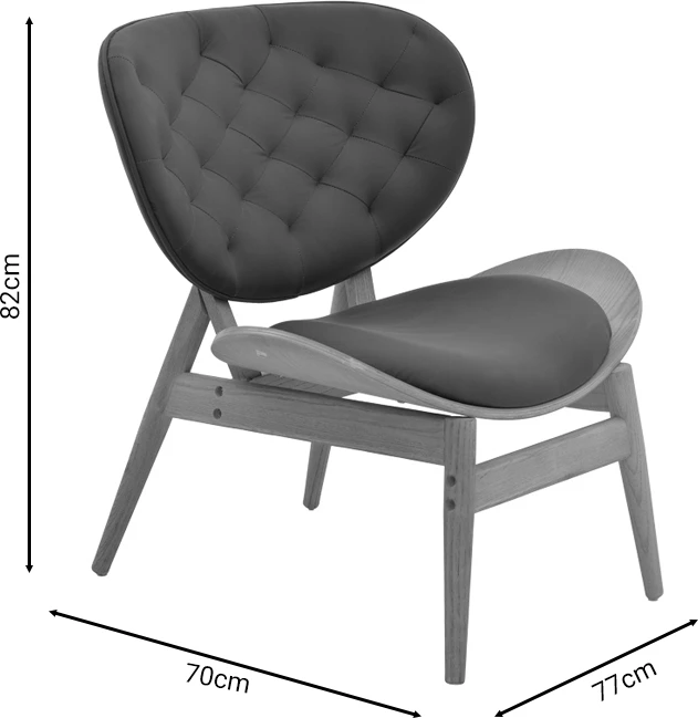 Fotel relaksues Udalle dru i fortë arre-PU zi 77x70x82cm