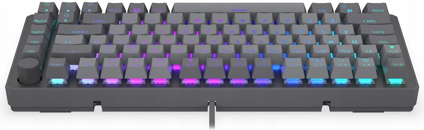 Klawiaturë mekanike Endorfy Thock V2 75% EY5A127, ENDORFY Red switch, hot-swap, ARGB, US ANSI, gri, set me kabllo USB-C dhe 2 switch rezervë