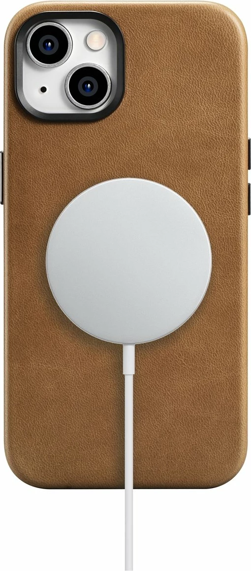 Mbështjellës iCarer Oil Wax Premium Leather me MagSafe për iPhone 14, Kafe
