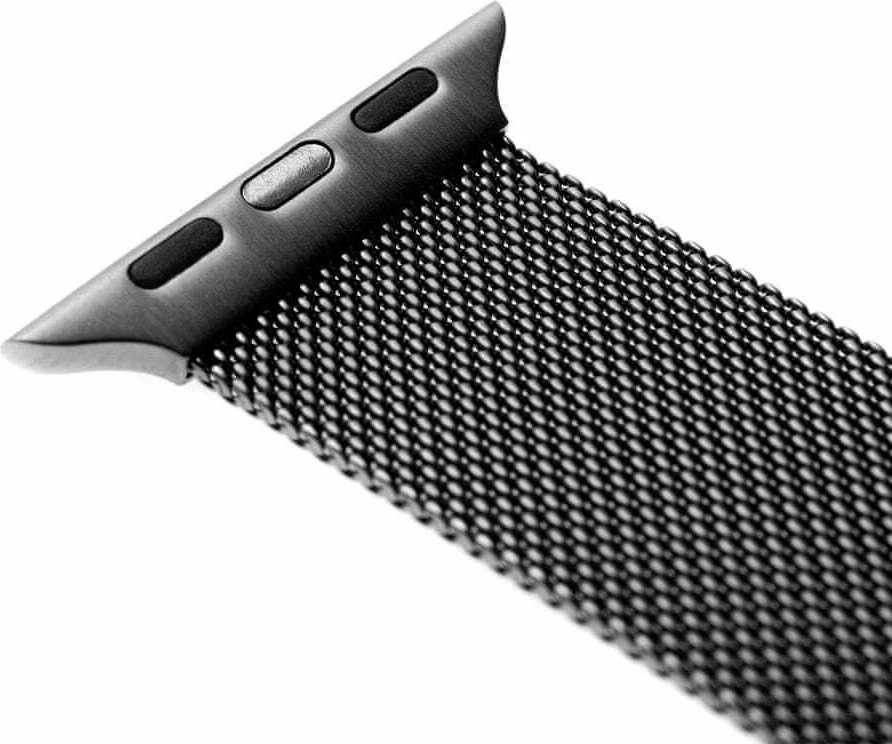 Rrip mesh Fixed për Apple Watch 38/40/41mm, çelik inox, mbyllje magnetike, 193 mm, i zi