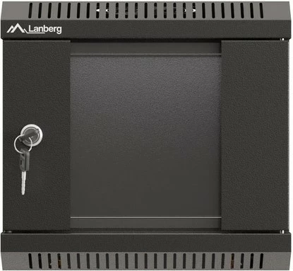 Kasë RACK LANBERG 10" 4U, e zezë, dyer xhami