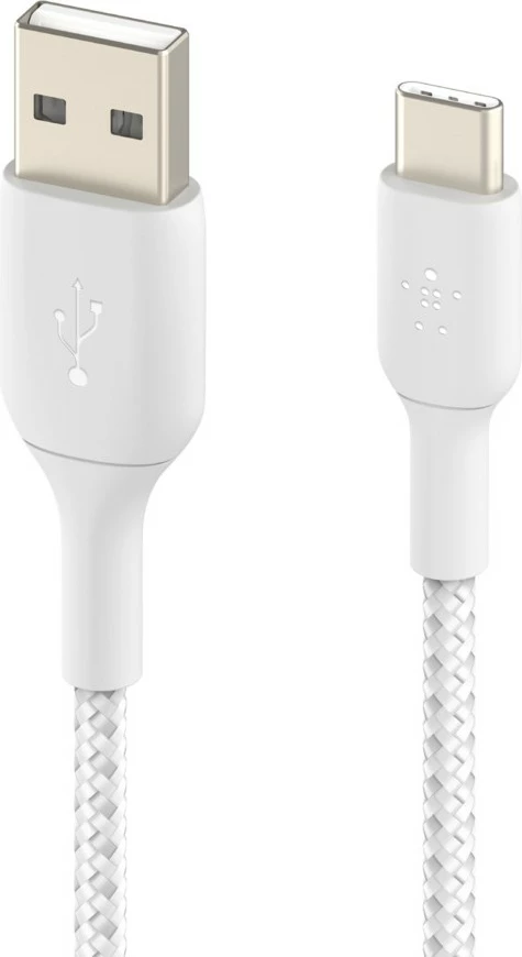 Kabëll Belkin BoostCharge, 2 m, USB A në USB C, Bardhë