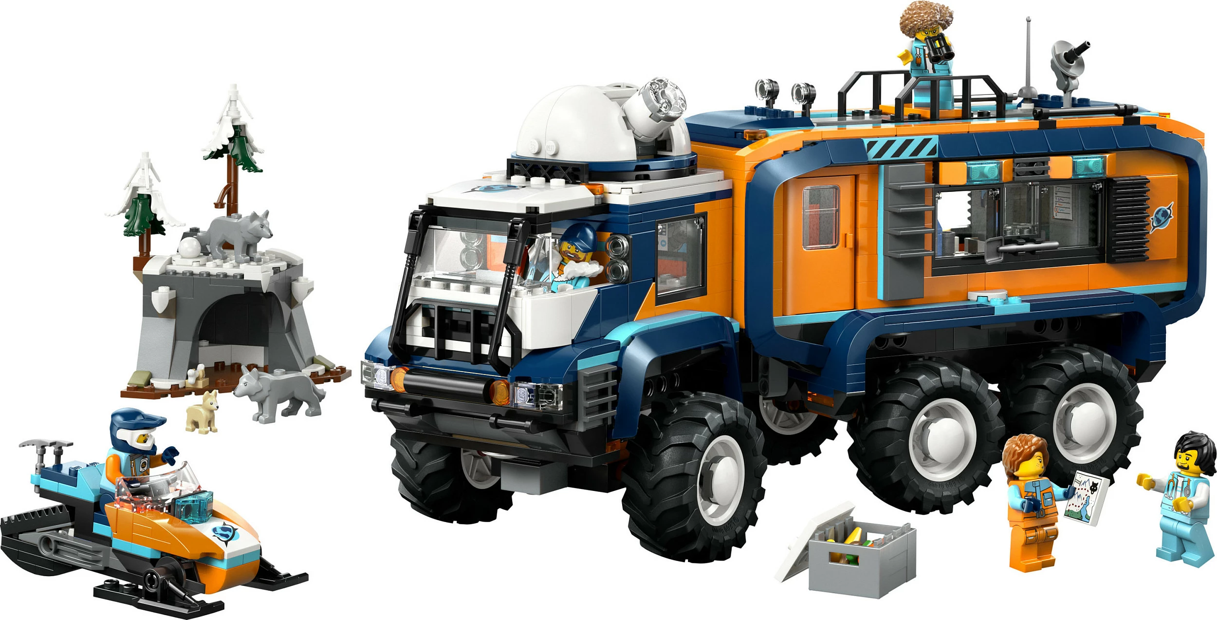 Set ndërtimi LEGO City 60471 Arctic Explorer Science Lab Truck, 1064 copë, multikolor