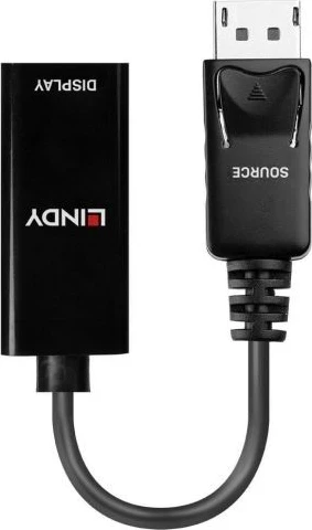 Adapter Lindy DisplayPort në HDMI, i zi