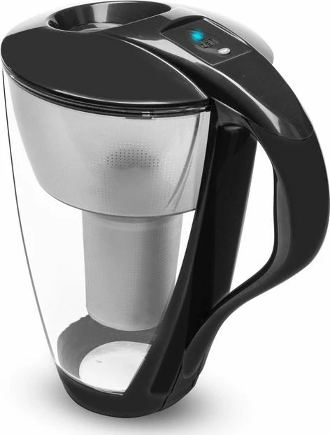 Bokal filtrues uji Dafi Crystal LED 2.0 L qelq, 150 L, me indikator LED, i zi, 1 fishek
