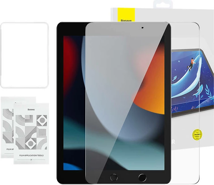 Xham i temperuar Baseus Crystal 0.3mm për iPad Pro/Air3/10.2" iPad 7/8/9 (2 copë) me set pastrimi