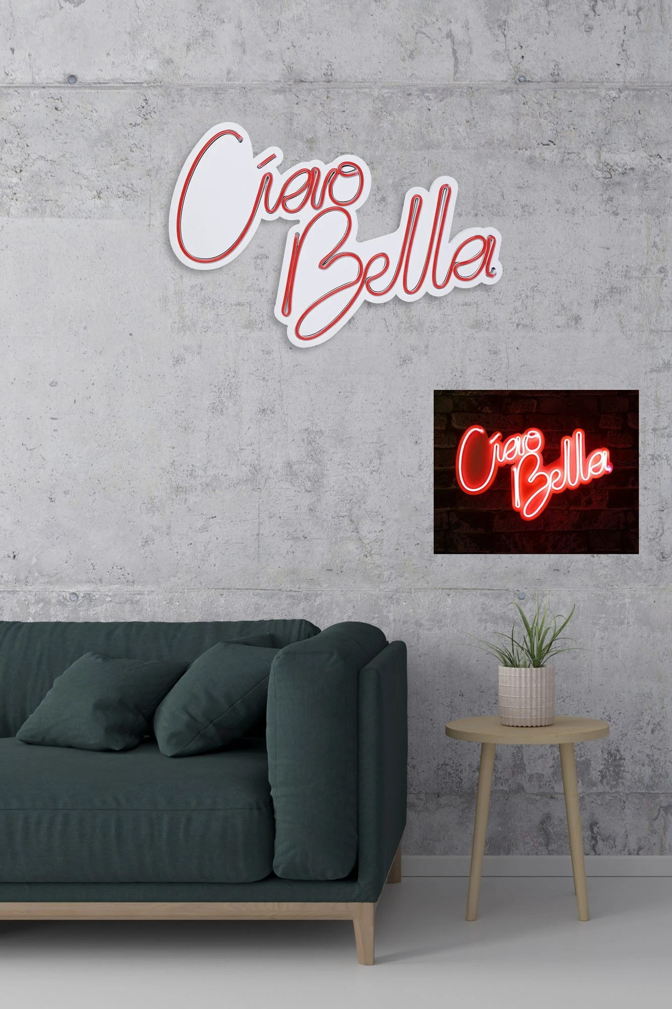 Dekorim plastik LED, Ciao Bella, ngjyrë e kuqe