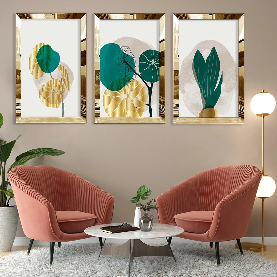 Pikturë dekorative MDF-Plexiglass (3 copë), Wallity, Huhu398, 30x40cm