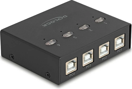 Switch USB 2.0 DeLOCK 4 PC me 4 pajisje, 8 porta, 0.48 Gbit/s, i zi