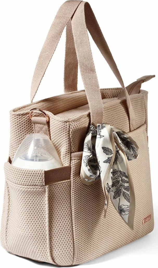 Çantë mami për karrocë BabyOno Carmen 1571/02, 9 xhepa, dyshek ndërrimi, beige