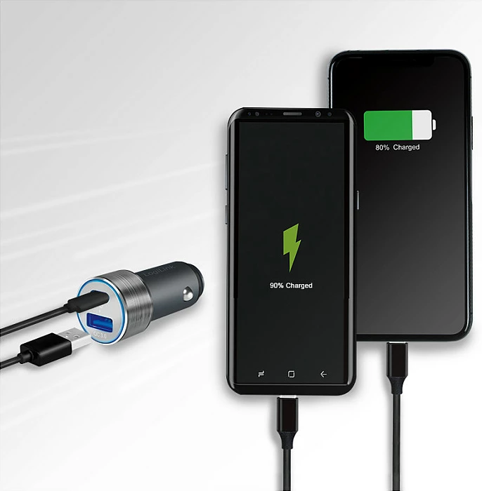 Karikues veture LogiLink 36W, 1x USB-C PD + 1x USB-A QC 3.0, gri