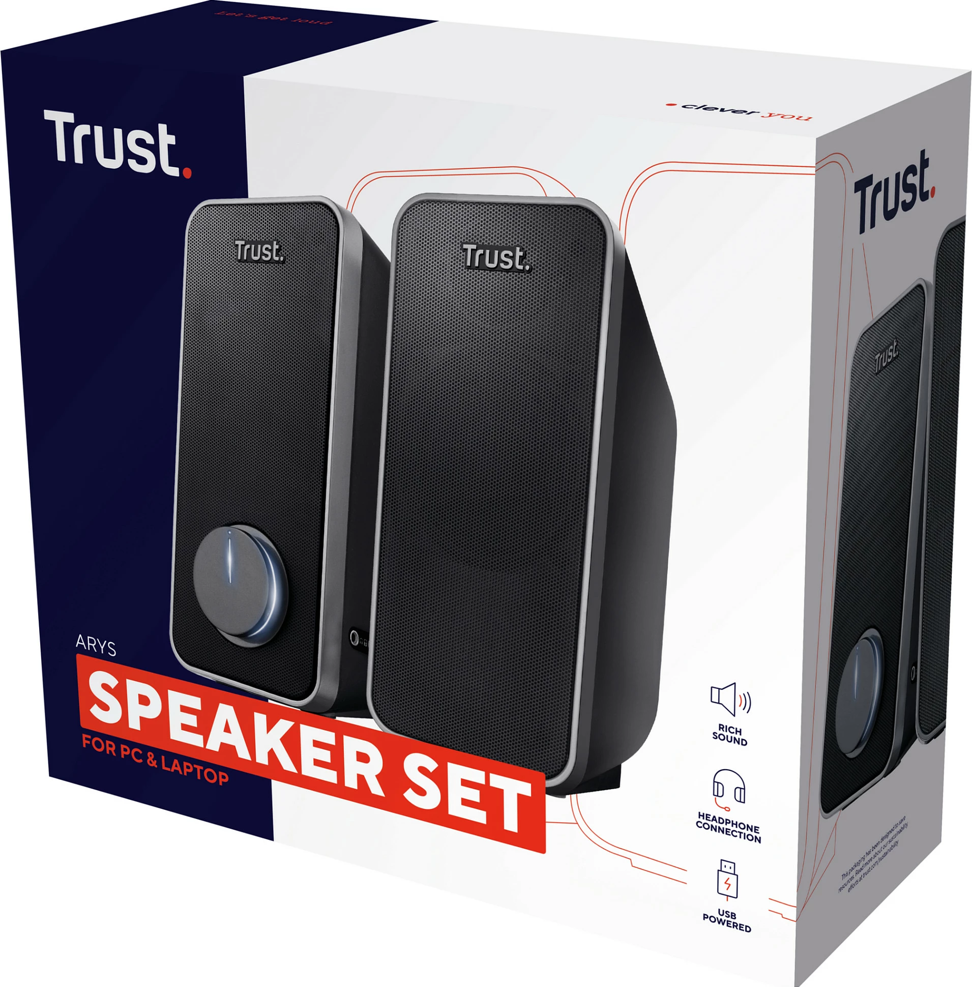 Altoparlantë Trust Arys 2.0 20179, USB, 14W RMS, të zeza