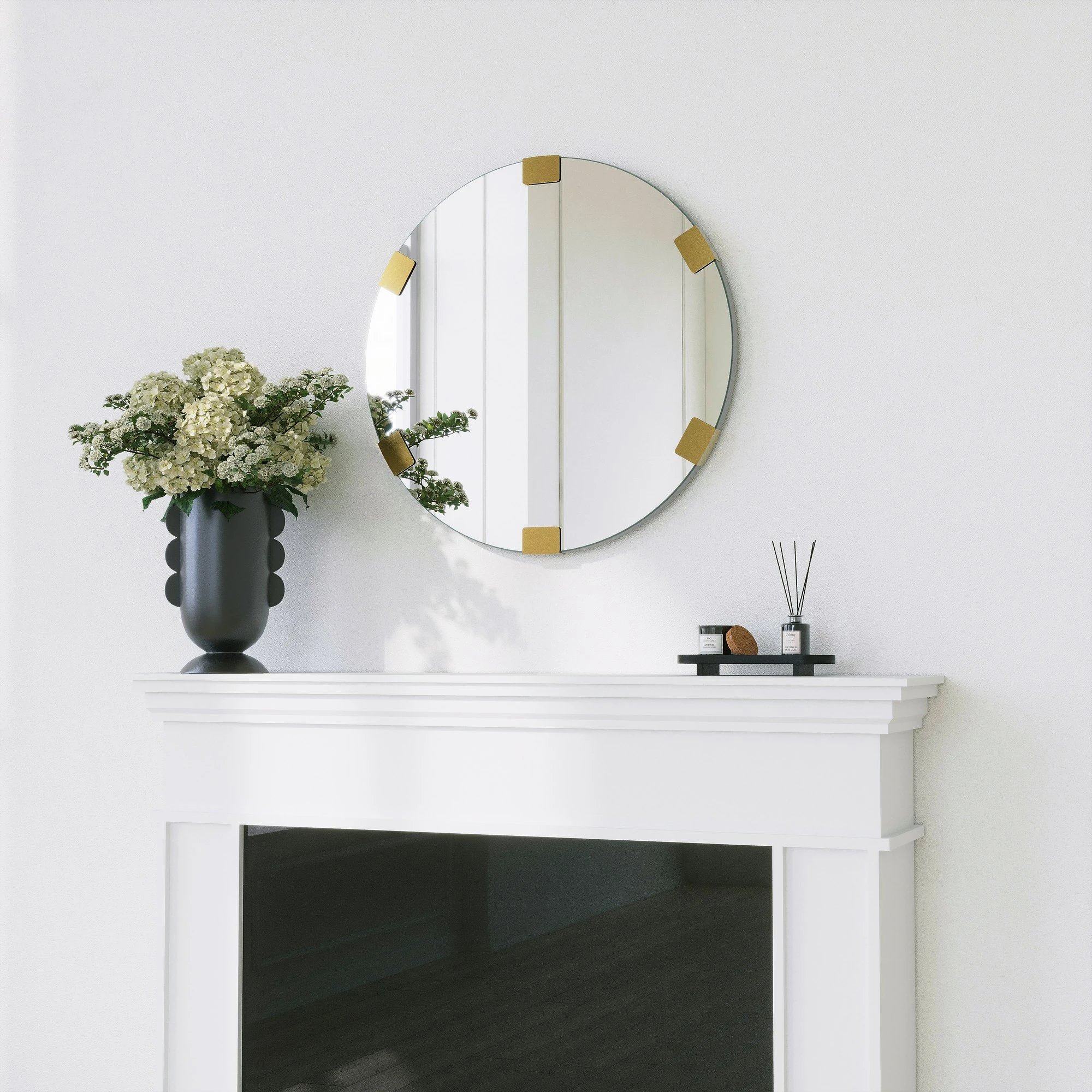 Pasqyrë dekorative, ngjyrë ari, Skye Decor, Chakra Mirror