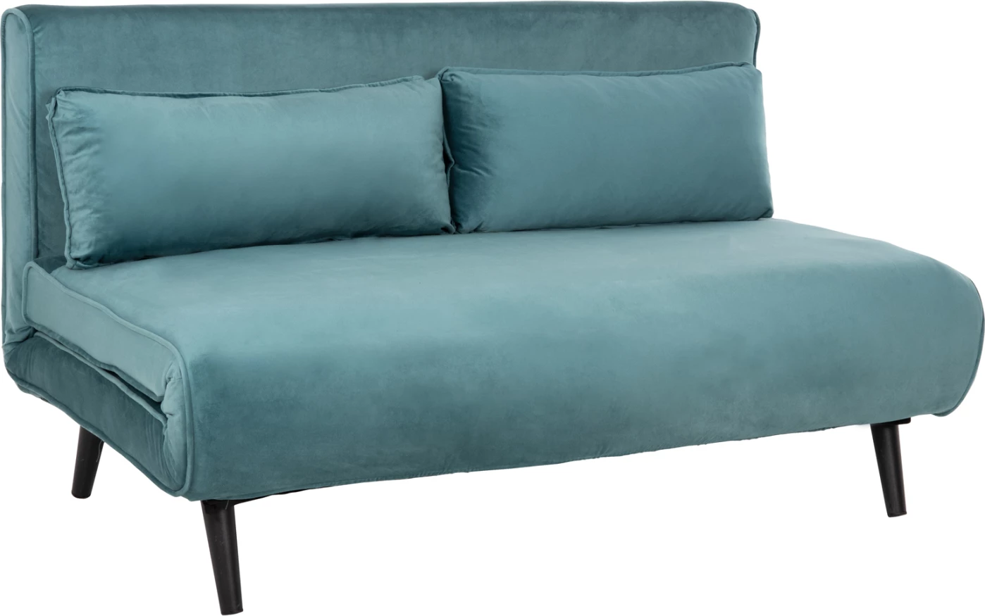 Divan për dy persona, ASMA, kadife, ngjyrë mente, 140x80x77H cm