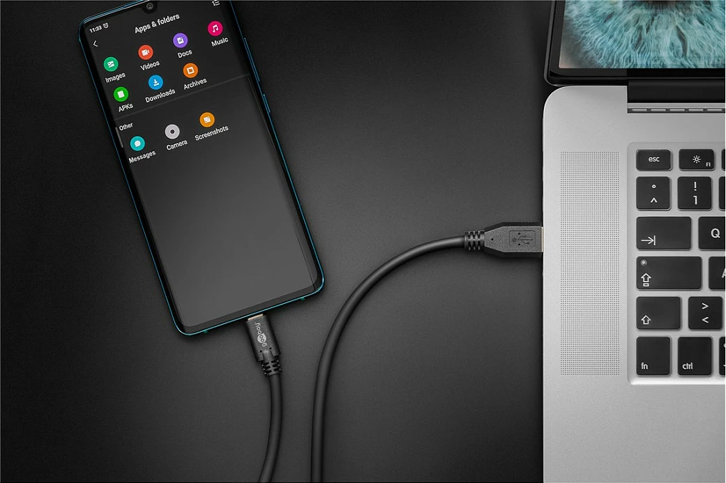 Kabllo USB Goobay USB-A në USB-C, 0.5m, e zezë