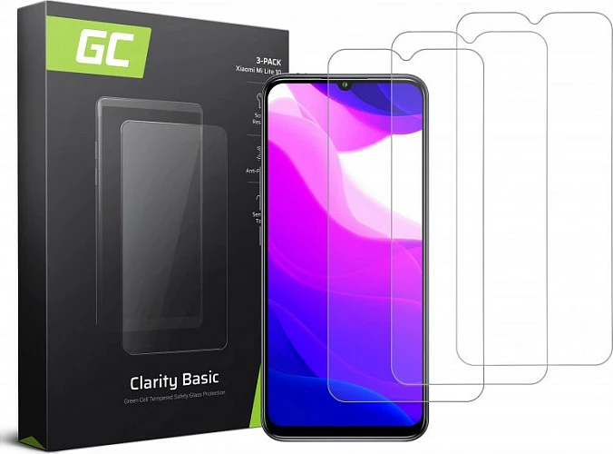 Mbrojtës ekrani Green Cell GC Clarity Basic, 3 copë, për Xiaomi Mi 10 Lite, transparent