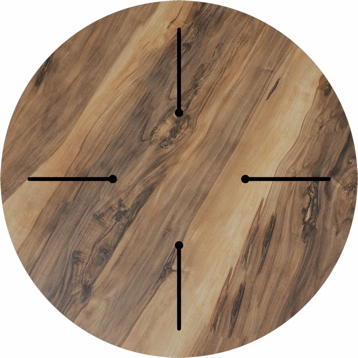 Sipërfaqe tavoline Noble HPL, ngjyrë arre, Φ60cm, 12mm trashësi