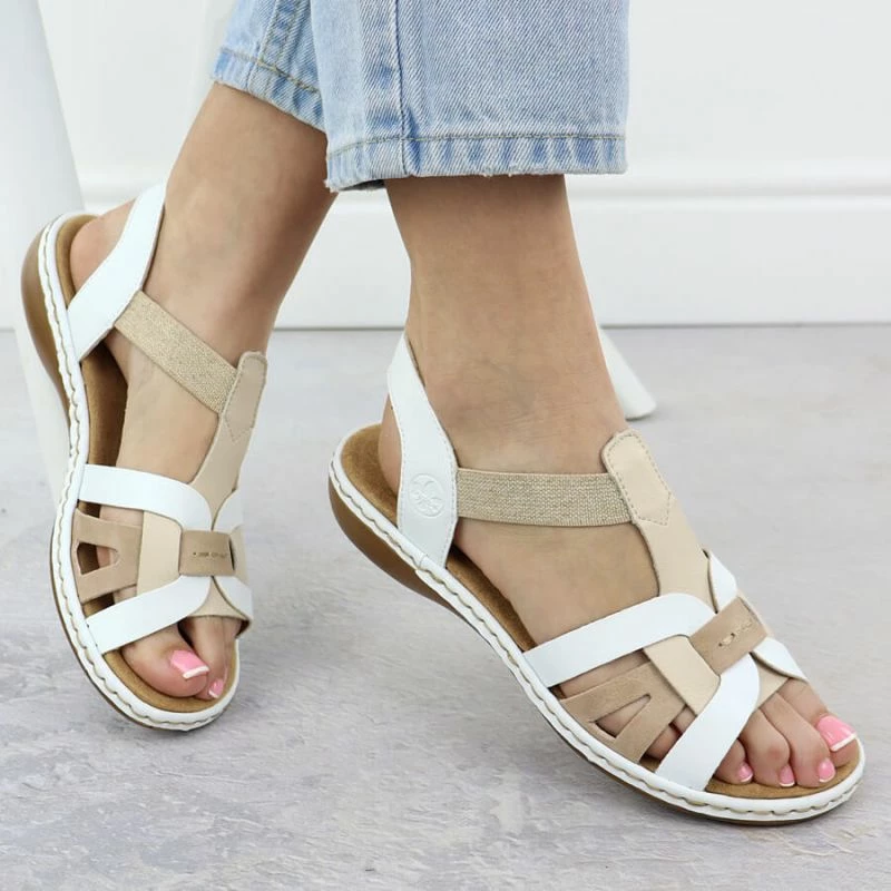 Sandale femra Rieker 65918-81, të bardha