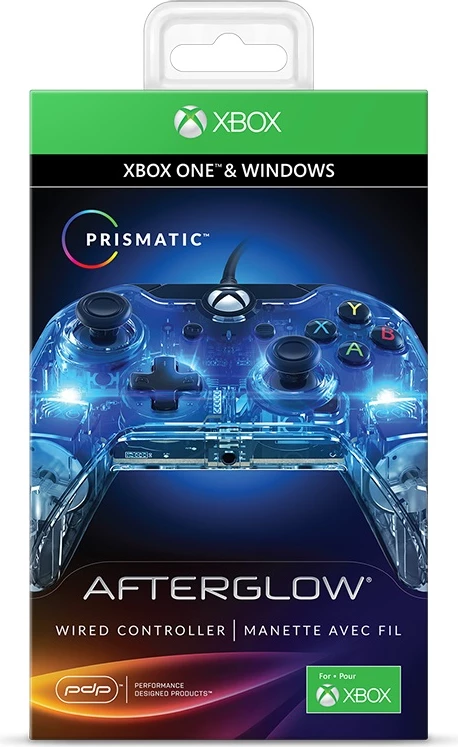 Kontrollor i lidhur për Xbox PDP Afterglow, RGB, kabllo e shkëputshme 10 m, transparent jeshil