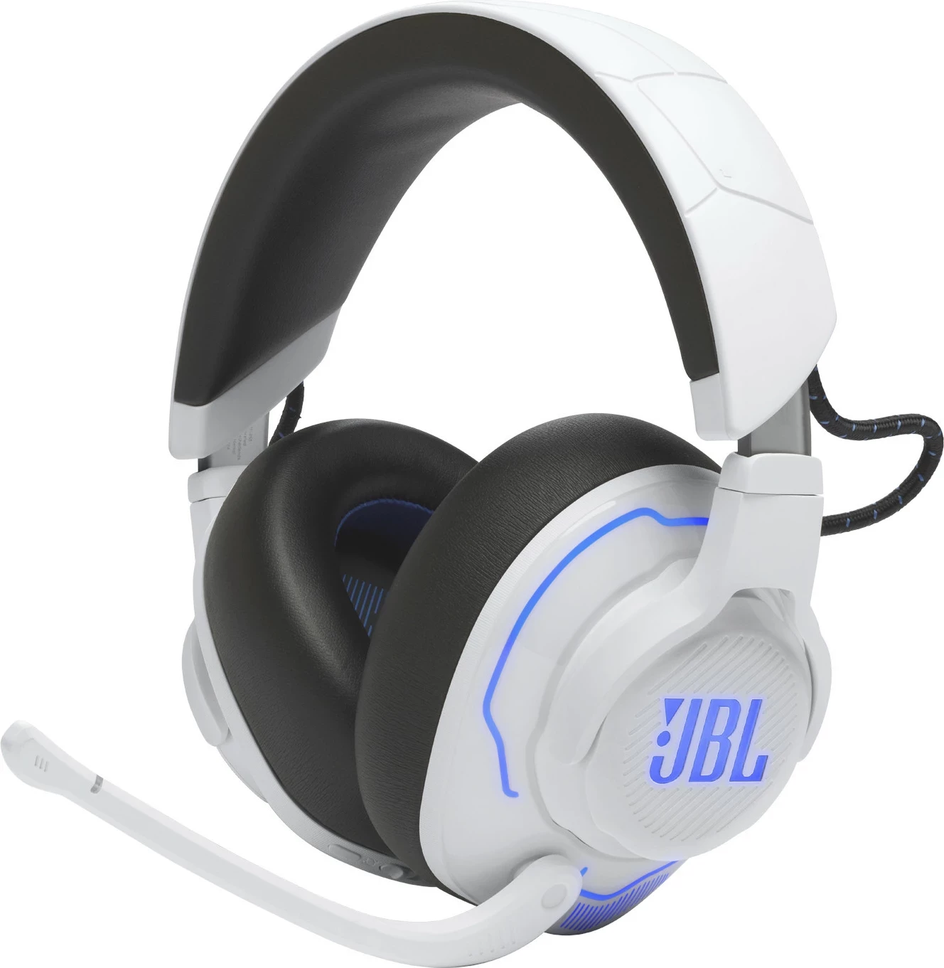 Kufje gaming JBL Quantum 910P, console wireless, ANC, head tracking, 39 orë, bardhë/blu
