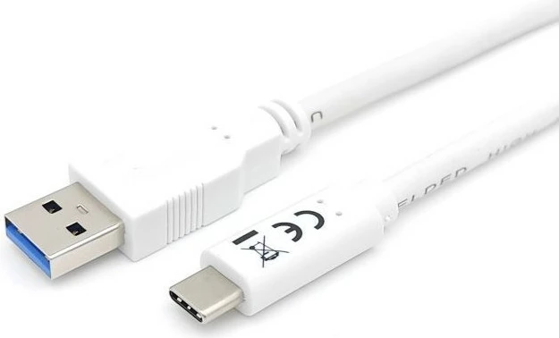 Kabëll USB Equip USB 3.2 Gen 1 Type-C në A, 1m, i bardhë