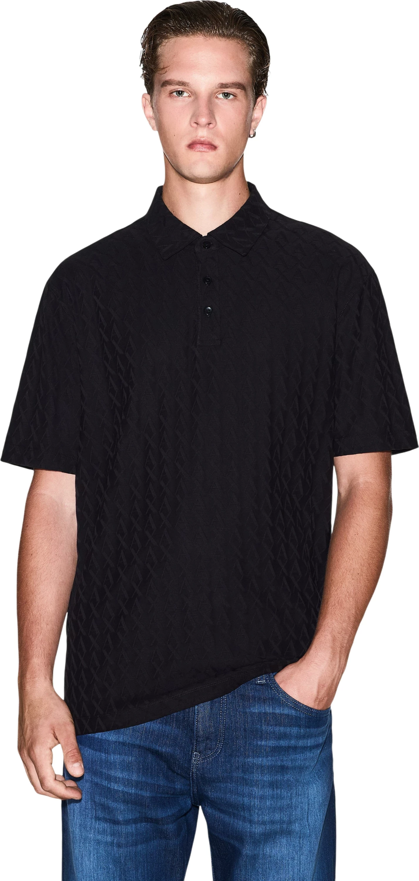 Maicë polo për meshkuj Armani Exchange XM001292 AF10337, e zezë [Madhësia: L]