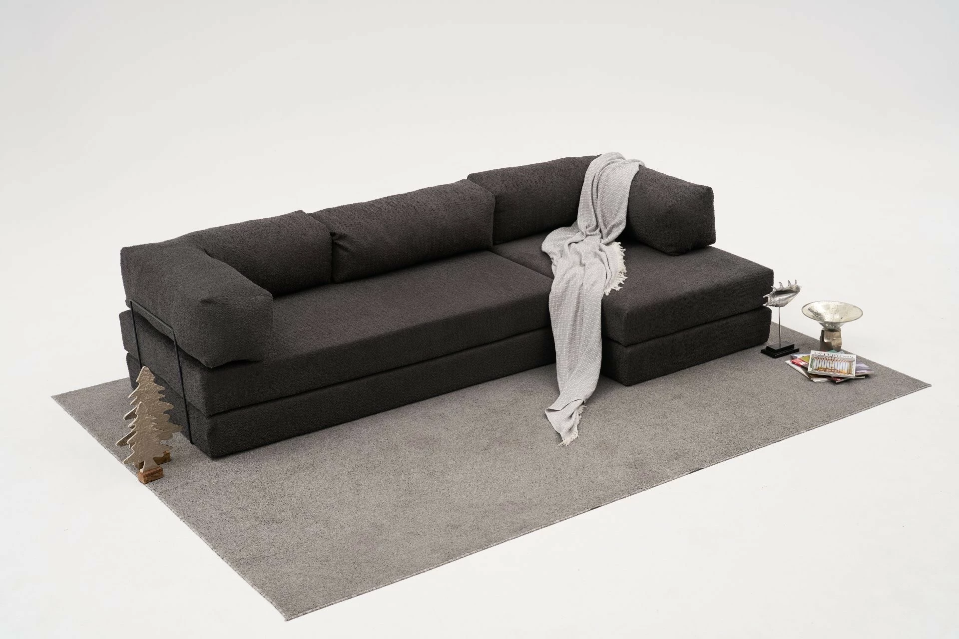 Kënd-sofë Atelier del Sofa, Comfort, ngjyrë antracit