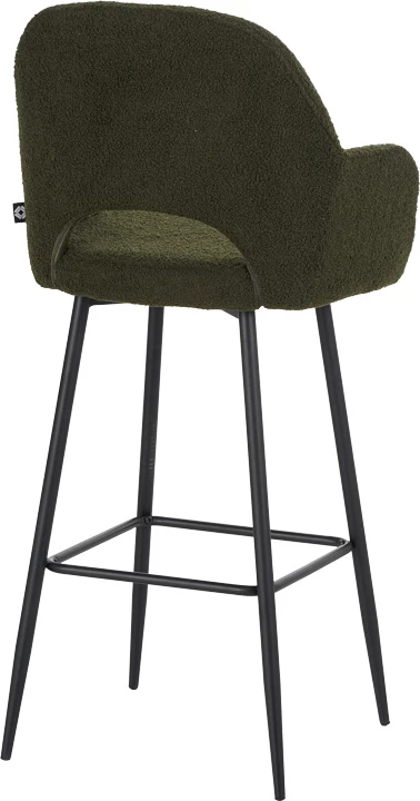 Karrige për bar Renish, ngjyrë jeshile e errët, me këmbë metali të zeza, 51x57x114cm