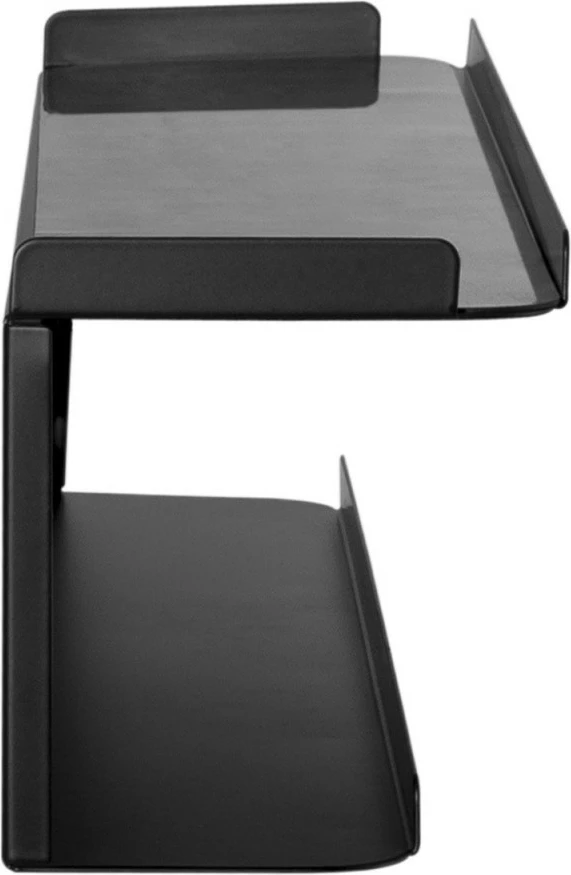 Raft murale/mbas TV, Maclean, MC-904, 2-në-1 me dy nivele, ngarkesë 2 kg, e zezë