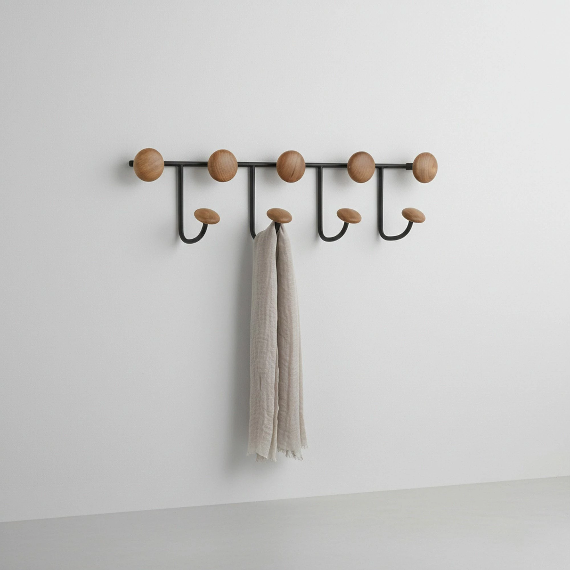 Varëse muri prej metali, Wallity, Amt-013, e zezë/natyrale, 65x12x22cm