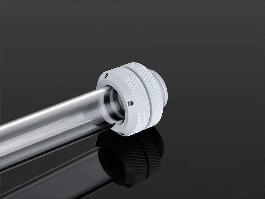 Adapter Bitspower Multi-Link, G1/4" mashkull në Hardtube 12mm, i drejtë, i bardhë