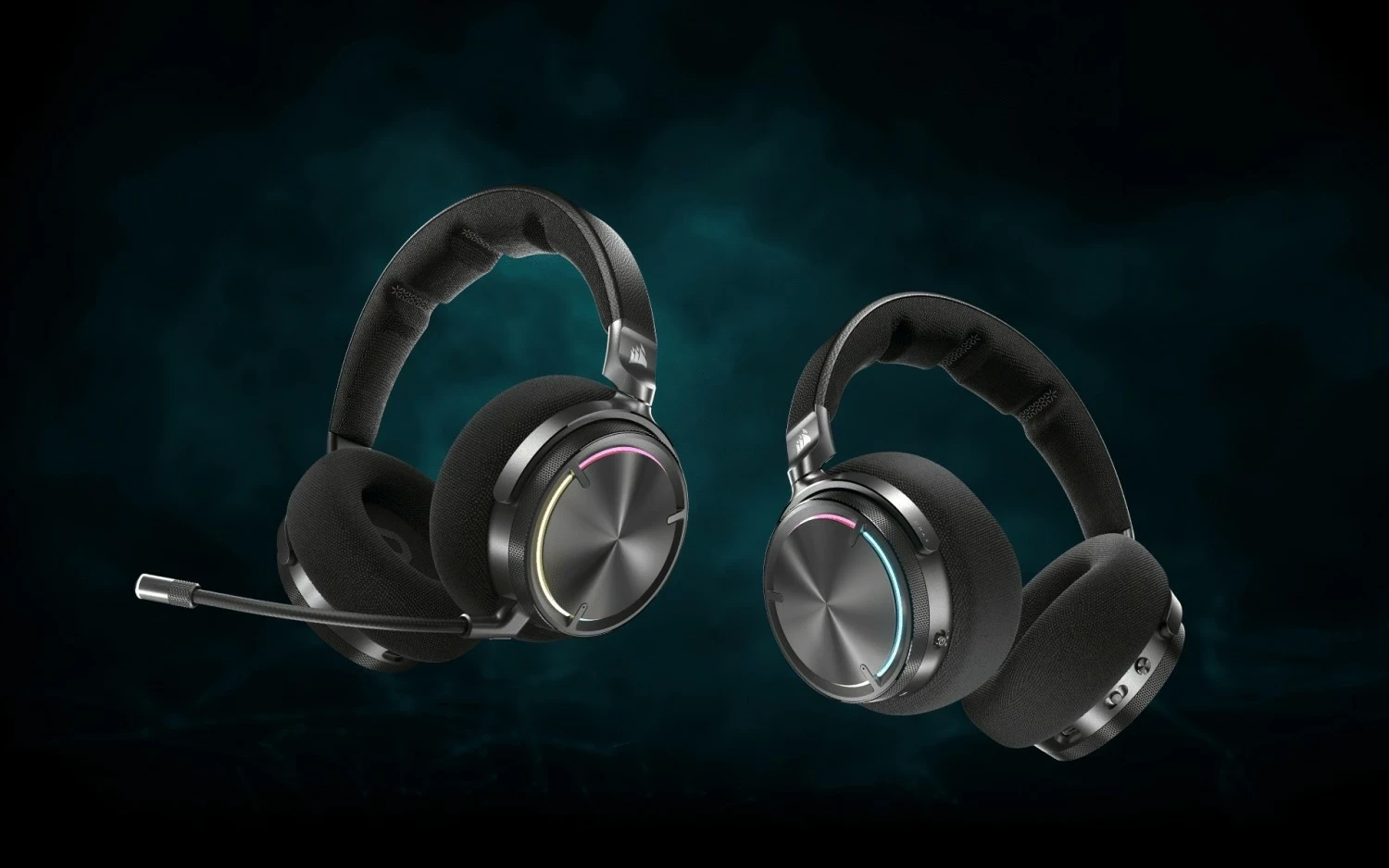 Kufje gaming Corsair Virtuoso Max Wireless, ANC, Dolby Atmos, RGB, të zeza