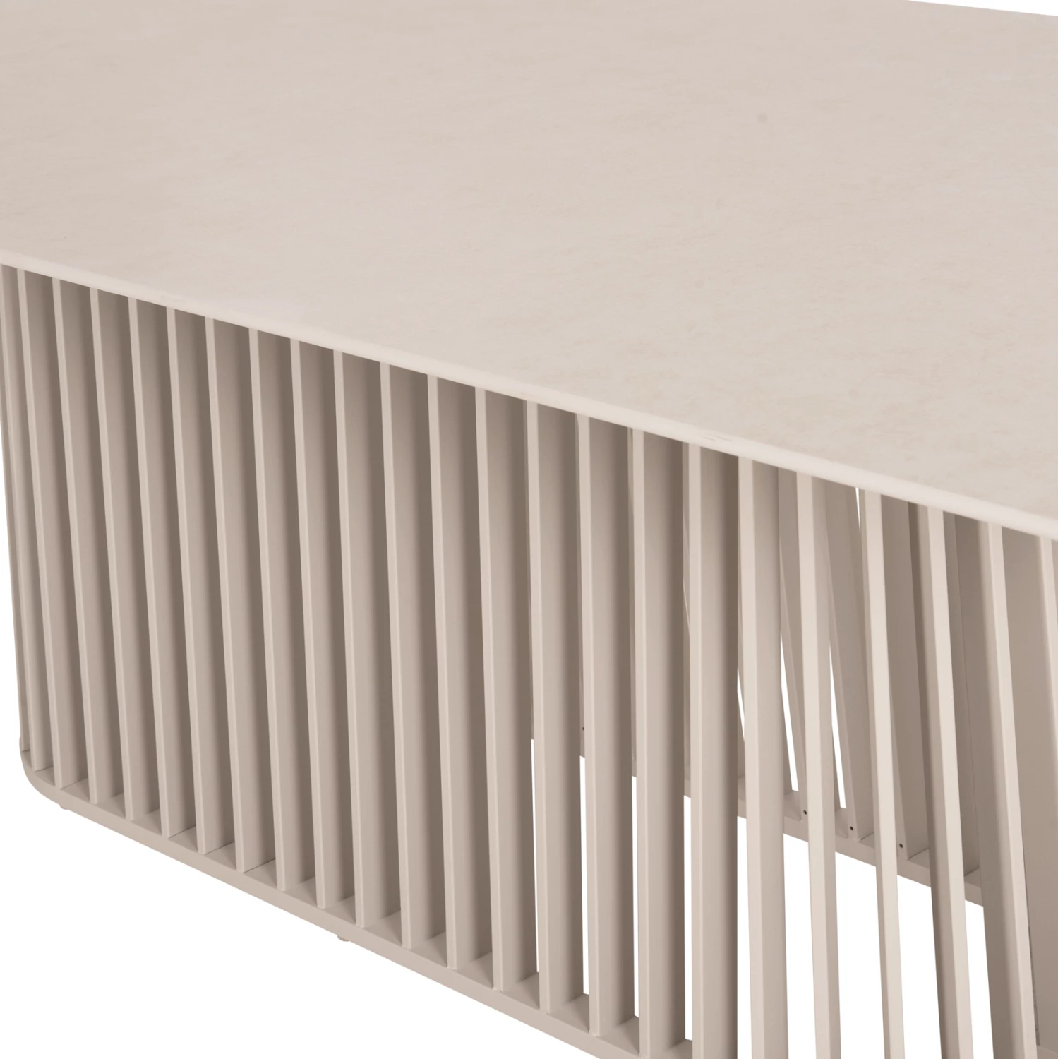 Tavolinë ngrënie për jashtë, seri Eternity, kornizë alumini, ngjyrë fildishi