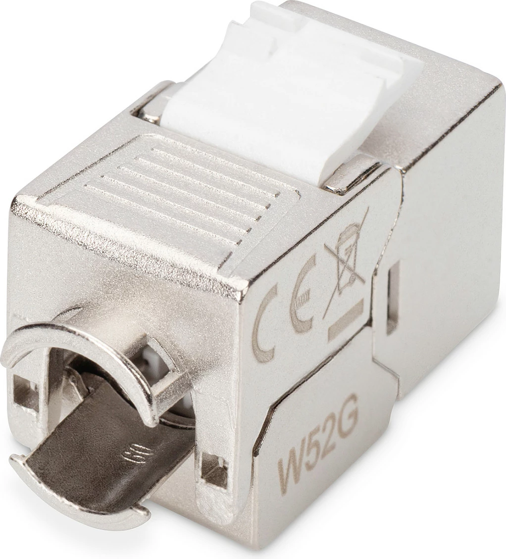 Modul Keystone Digitus DN-93612-1, CAT6A i mbrojtur, RJ-45 Female-Female, instalim pa vegla, argjend