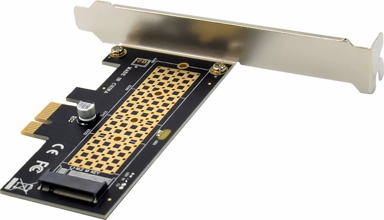 Kartë zgjerimi PCIe InLine 76660S, adapter për 1x NVMe M.2 Key M, PCIe x1, me braket standard dhe low-profile